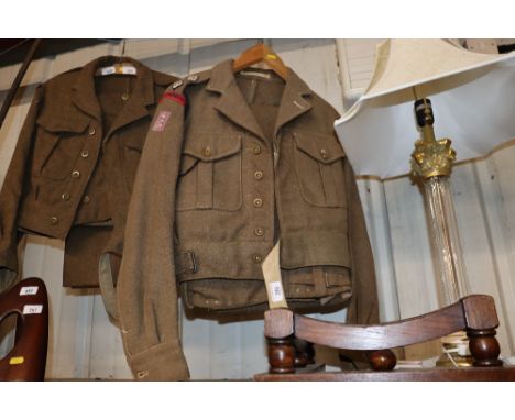 A battle dress, blouse and trousers for a Lieutenant in the Royal Engineers 