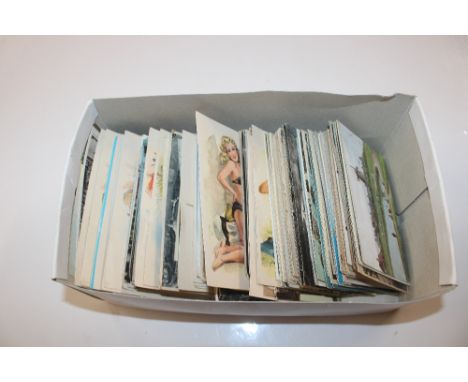 A box of assorted post-cards