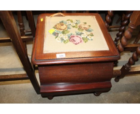 A Victorian mahogany step commode