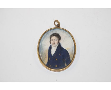 An oval portrait miniature with information verso