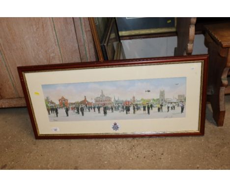 A large coloured print depicting the Suffolk Constabulary through the ages, limited edition 3/999