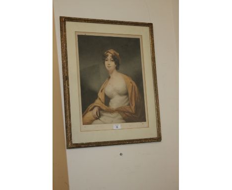 A VINTAGE FRAMED AND GLAZED PORTRAIT OF A LADY  