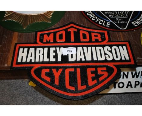 ***A CAST HARLEY DAVIDSON MOTORCYCLES PLAQUE