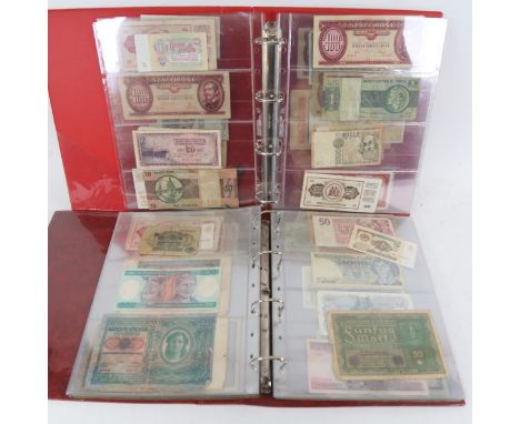 2 albums of Vintage world banknotes, including Germany, Italy, Slovenia, India, Brazil etc 