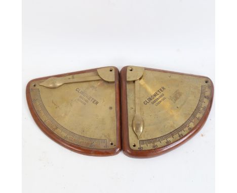 2 Vintage brass clinometers, by Sestrel & Chadburns (2) 