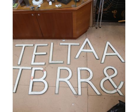 A group of 11 Vintage painted steel letters, height 38cm 