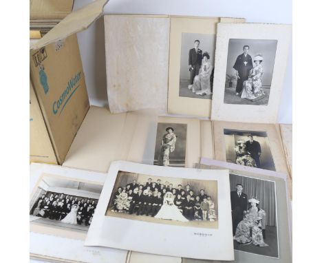 A boxful of Japanese studio portrait photographs 