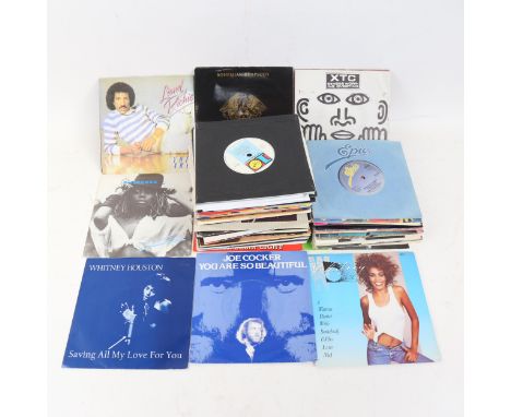 A quantity of Vintage vinyl singles, including Queen, Tina Turner, Michael Jackson (boxful) 