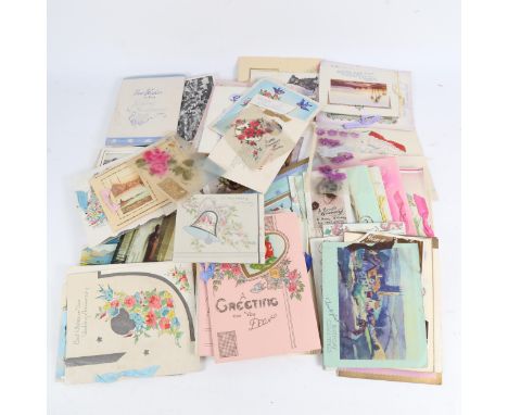 A quantity of Vintage greetings cards 