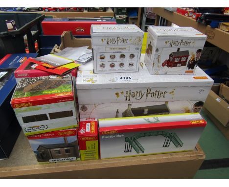 Assorted boxed Hornby 00 gauge buildings and accessories including Skaledale and Harry Potter Hogsmeade items 