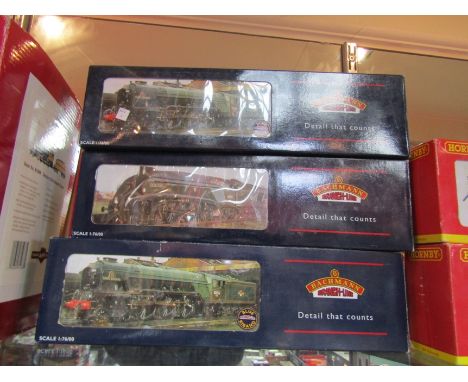 Three boxed Bachmann Branch-Line 00 gauge locomotives and tenders; Garter Blue, 32-552 Class A1 60147 'North Eastern' and 32-