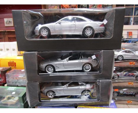 Three boxed 1:18 scale diecast cars to include Mercedes-Benz Vision SLR, Mercedes-Benz Vision SLR Roadster and Mercedes-Benz 