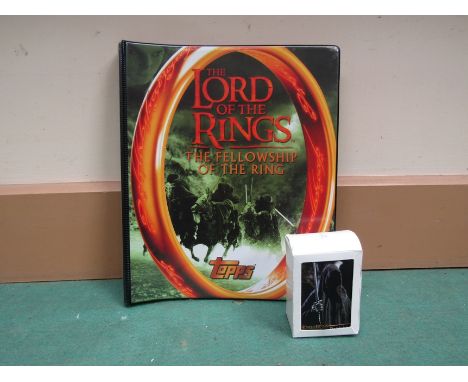 A box of Topps The Lord Of The Rings trading cards and folder 