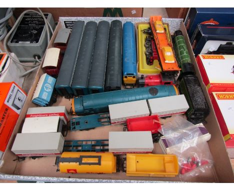 Five assorted Hornby and Tri-ang 00 gauge locomotives and various rolling stock 