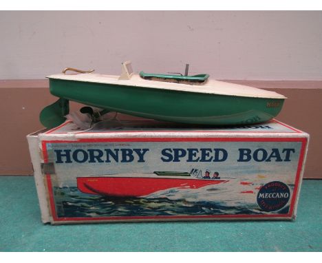 A boxed tinplate clockwork Hornby Speed Boat No.1 "Hawk"