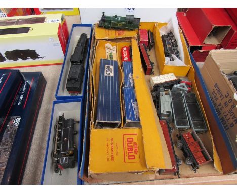 A Hornby Dublo 00 gauge EDG19 2-6-4 Tank Goods Train set (a/f) and three additional Hornby 00 gauge locomotives 