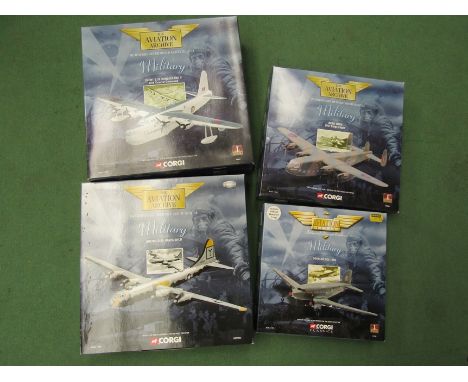 Four boxed Corgi Aviation Archive Military Series 1:144 scale diecast aircraft, AA31802, 48801, 47204 and 47106