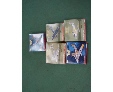 Five boxed Corgi Aviation Archive diecast 1:72 scale aircraft, AA35801, AA33012, US35801, US35804 and AA35004 