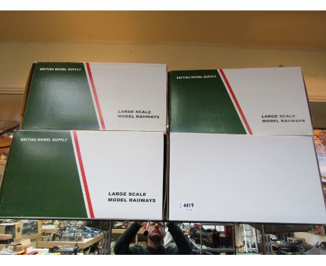 Four boxed BMS/Accucraft G Scale Isle of Man 4 Wheel coaches 