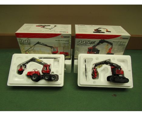 Two boxed Sword Models 1:50 scale diecast Valmet forestry vehicles to include 445 EXL Track Harvester with Valmet 385 Harvest