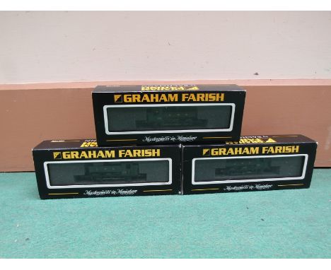 Three cased Graham Farish N Gauge locomotives to include 371-930 8750 Pannier Tank 3715 GWR Green 371953 94XX Pannier Tank GW