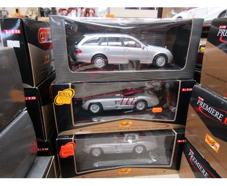 Three boxed 1:18 scale diecast cars to include Mercedes-Benz including Maisto Premier Edition examples (3) 