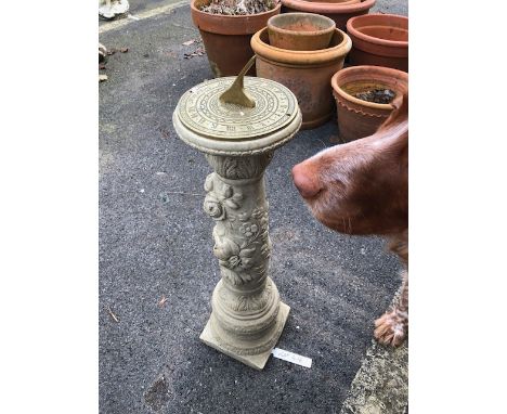 Garden sundial with brass top