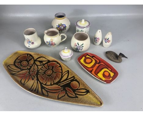 Vintage ceramics from Poole pottery, Carter stabler Adams, Poole squat vase, Pool cream jug,  salt & pepper, mustard pot, pre