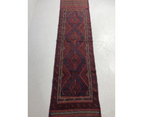 Oriental Hand knotted wool carpet Meshwani Runner approximately 240 x 62 cm 