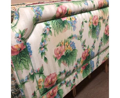 VINTAGE FLORAL UPHOLSTERED DOUBLE HEADBOARD, along with another double and five single headboards (7)