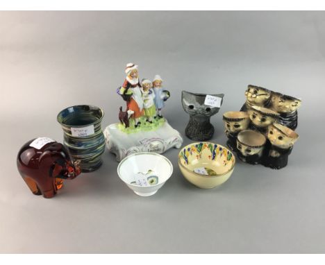 YARDLEY FIGURE STAND, and a group of ceramics including a miniature tea service and Hammersley tea china