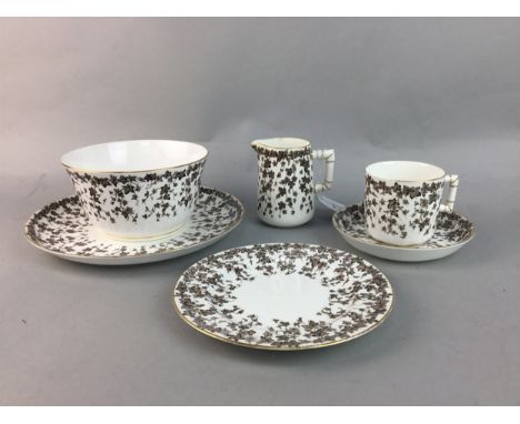 19TH CENTURY ROYAL WORCESTER COFFEE SERVICE, comprising eight trios, with one additional side plate, also a sugar and cream