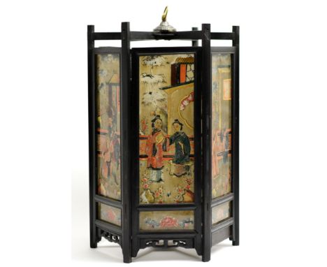 Chinese reverse glass painted lantern  CONDITION REPORT: 