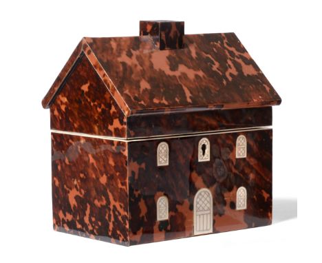 A tea caddy in form of a Georgian house, 18.5cm CONDITION REPORT: 