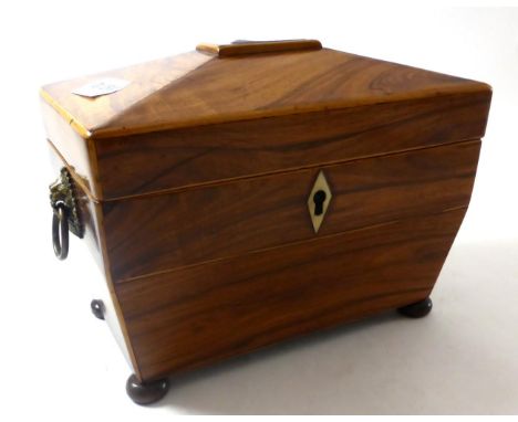 A Regency walnut two division caddy CONDITION REPORT: 