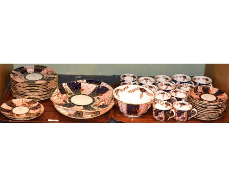 A 19th century Copeland Imari tea service including twelve cups, twelve saucers, twelve side plates, sugar bowl, etc (approxi