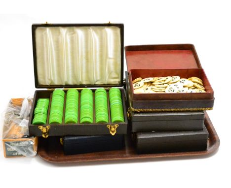 Six boxes of gaming counters/chips CONDITION REPORT: Sold as seen unless a specific item is requested.