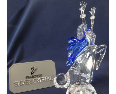 Swarovski Crystal Glass Magic Of The Dance 'Isadora' Annual Edition 2002 with two plaques and Certificate Of Authenticity, bo