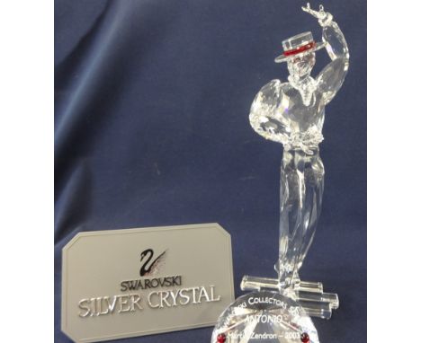 Swarovski Crystal Glass Magic Of The Dance 'Antonio' Annual Edition 2003 with plaque and Certificate Of Authenticity, boxed a