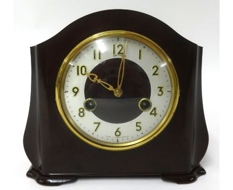 A Smiths Bakelite 8 day mantel clock, height 18.50cm.