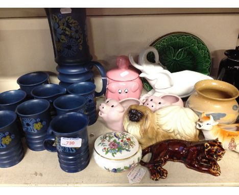 A CARLTON WARE COFFEE SET TOGETHER WITH VARIOUS ORNAMENTS. K3
