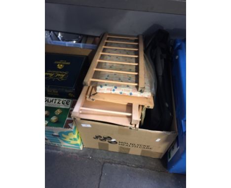 BOX OF MISC INC OLD CARRIAGE LAMP