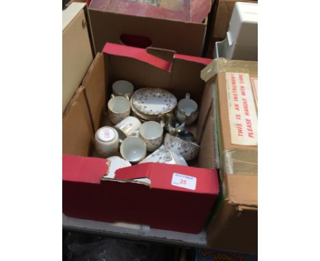 BOX OF CHINA CUPS AND SAUCERS