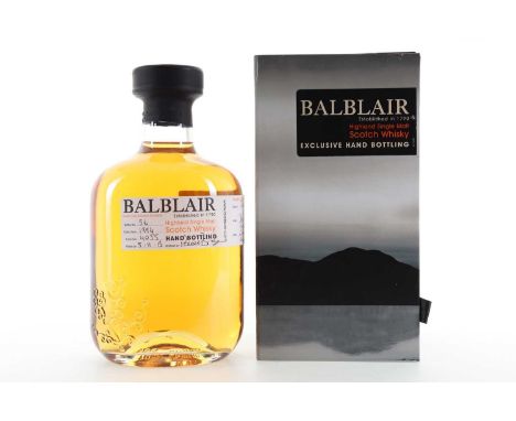 BALBLAIR 1994 HAND FILLED CASK #4035 HIGHLAND SINGLE MALT  Distilled: 1994Bottled: 05/11/2013Matured in cask #4035Bottle Numb