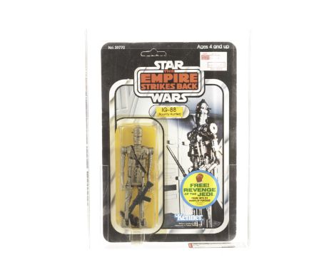 Vintage Kenner Star Wars ESB IG-88 Bounty Hunter 3 3/4” Figure, 48 back-C punched card (tab in place), AFA graded 70Y-EX+ (C7