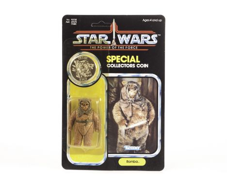 Vintage Kenner Star Wars POTF Romba 3 3/4” Figure, 92 back unpunched card, contained in protective case, figure E, bubble VG,