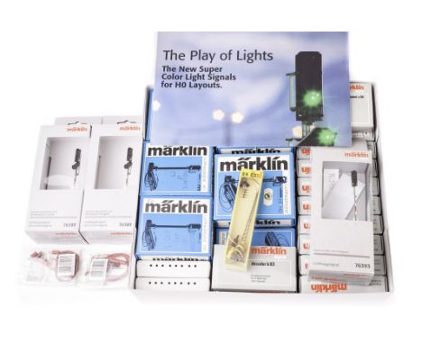 A Quantity of Märklin HO scale signals and related equipment: including four ‘New Super Color Light Signals’ and four older t