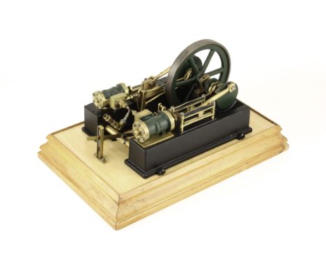 A twin-cylinder Horizontal Stationary Steam engine believed based on Stuart Turner components: with approx 6” diameter flywhe