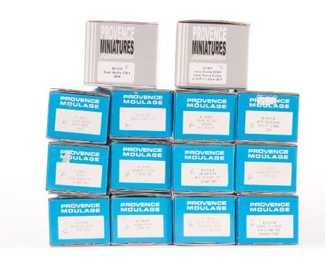 Provence Moulage 1/43 Scale Resin Kits, including Mitsubishi Pajero Dakar 2004, Morgan Aero Le Mans 2002, Vette C5R Le Mans 2