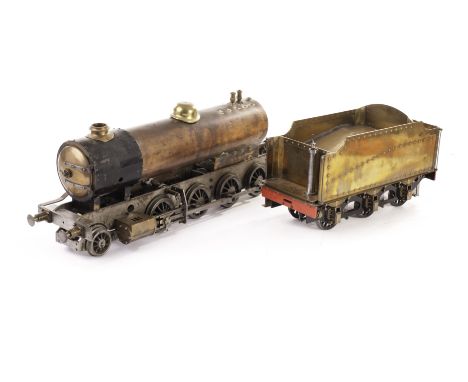 A part-made 2½” Gauge live steam 2-8-0 locomotive model: including most of rolling chassis with wheels, cylinders and couplin